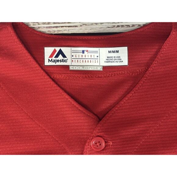 Philadelphia Phillies Red Cool Base Stitched Jersey Majestic Size M USA MADE - Picture 5 of 6